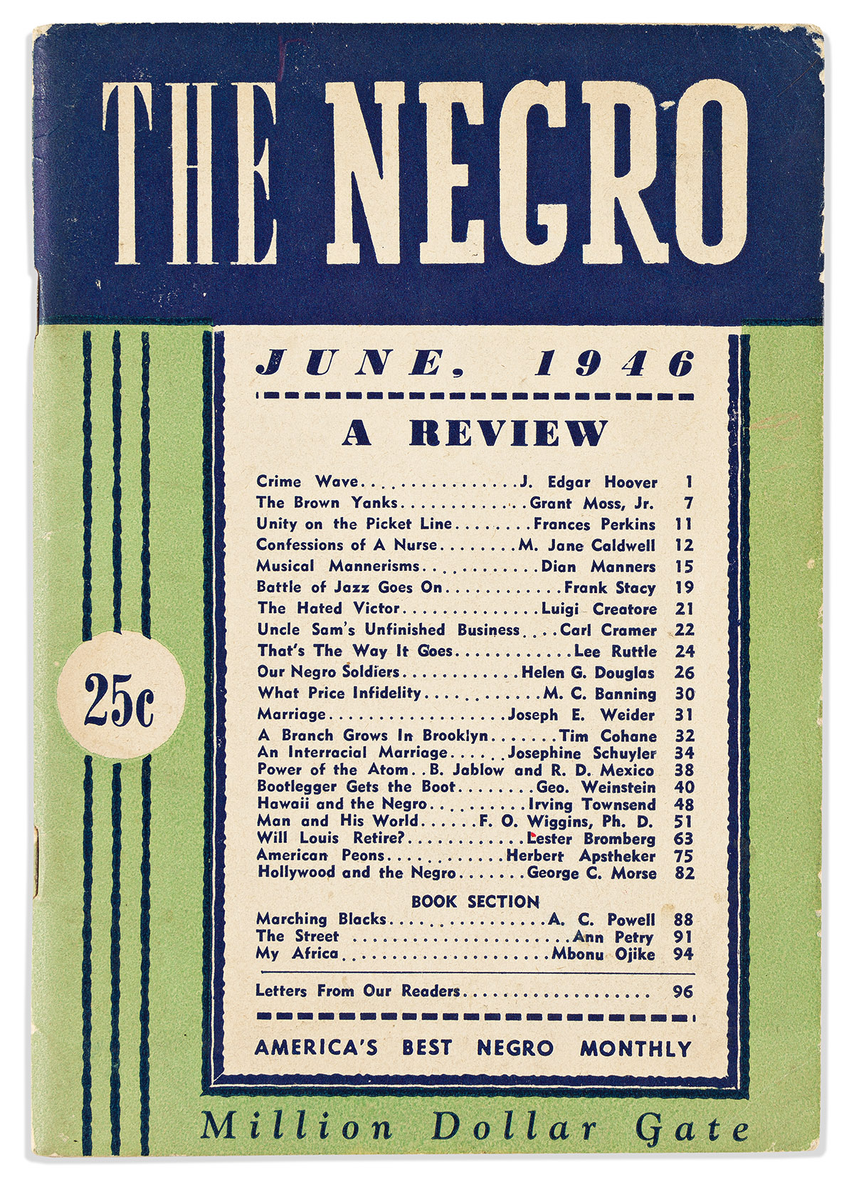 (PERIODICALS.) Issue of "The Negro, America's Best Negro Monthly."